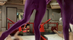 A masochist who is groped by me wearing a pink zentai