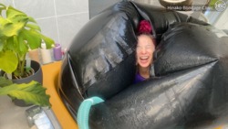 Swallowed by an oversized rubber ball!